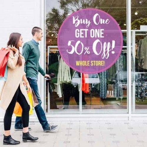 Display shop window sticker